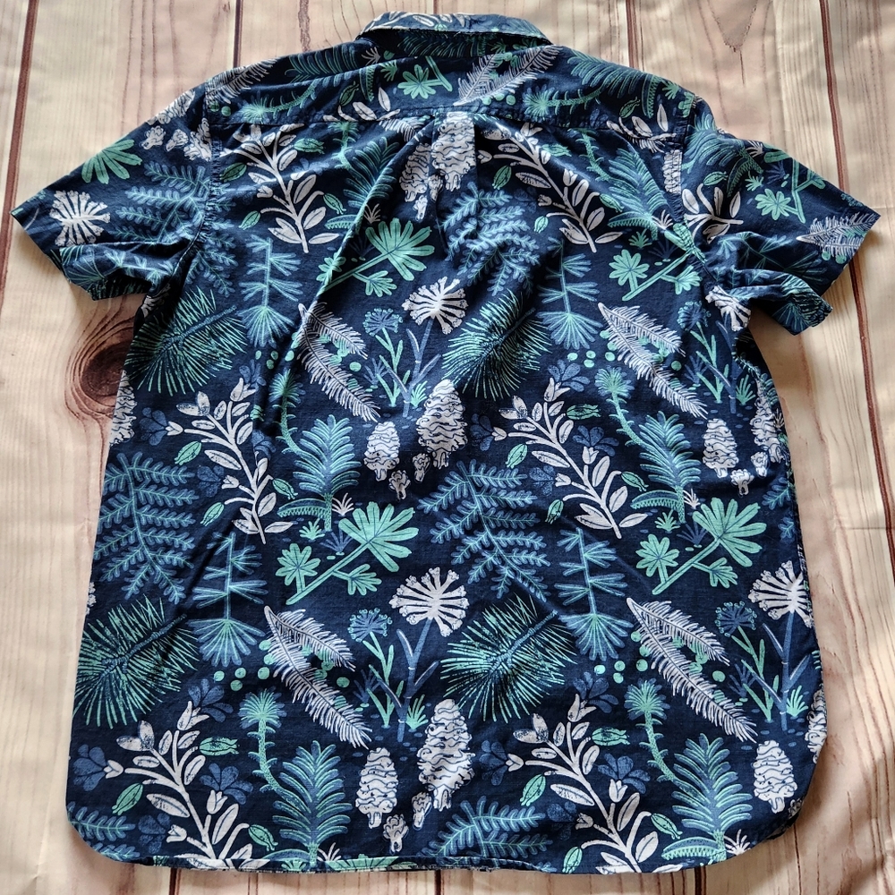 North Face "Bay Trail" Short Sleeve Shirt Floral Pattern Navy Blue Men's Size XL - Picture 7 of 12